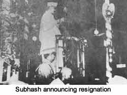 Announcing his resignation, Subhash